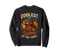 Funny Thanksgiving Coolest Turkey At The Table Sudadera