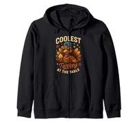 Funny Thanksgiving Coolest Turkey At The Table Sudadera con Capucha