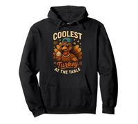 Funny Thanksgiving Coolest Turkey At The Table Sudadera con Capucha