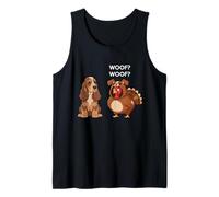 Funny Thanksgiving English Cocker Spaniel and Turkey Camiseta sin Mangas