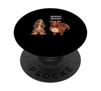 Funny Thanksgiving English Cocker Spaniel and Turkey PopSockets PopGrip Adhesivo