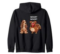 Funny Thanksgiving English Cocker Spaniel and Turkey Sudadera con Capucha