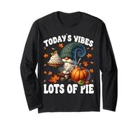 Funny Thanksgiving GNOME For Women Men Kids Cute Pumpkin Pie Manga Larga