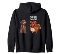 Funny Thanksgiving Lagotto Romagnolo and Turkey Sudadera con Capucha