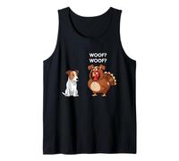 Funny Thanksgiving Russell Terrier and Turkey Camiseta sin Mangas