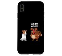 Funny Thanksgiving Russell Terrier and Turkey Carcasa para iPhone XS MAX