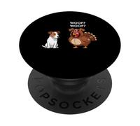Funny Thanksgiving Russell Terrier and Turkey PopSockets PopGrip Adhesivo