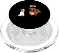 Funny Thanksgiving Russell Terrier and Turkey PopSockets PopGrip para MagSafe