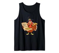 Funny Thanksgiving Save a Turkey Eat Pizza Camiseta sin Mangas