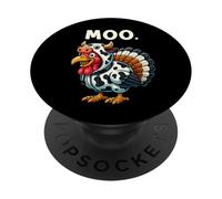 Funny Thanksgiving Turkey Moo PopSockets PopGrip Adhesivo