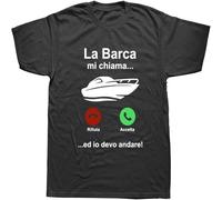 Funny The Boat Calls Me T Shirts Graphic Cotton Streetwear Short Sleeve O-Neck Harajuku Sea Boat Motorboat Men's Clothing Black M