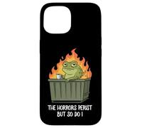Funny The Horrors Persist But So Do I Japanese Kawaii Frog Carcasa para iPhone 15