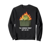 Funny The Horrors Persist But So Do I Japanese Kawaii Frog Sudadera