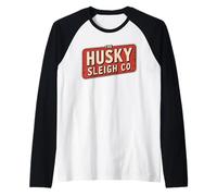 Funny The Husky Sleigh Co Classic Christmas Vintage Camiseta Manga Raglan