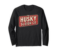 Funny The Husky Sleigh Co Classic Christmas Vintage Manga Larga