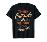 Funny Think Outside Camping Naturaleza Amante de la Vida SIL Camiseta