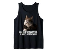 Funny Thinking Cat - Did I Hear Can Opener Or Just The Wind Camiseta sin Mangas