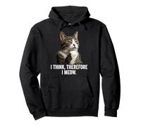 Funny Thinking Cat - I Think, Therefore I Meow Sudadera con Capucha