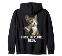 Funny Thinking Cat - I Think, Therefore I Meow Sudadera con Capucha