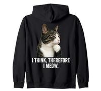 Funny Thinking Cat - I Think, Therefore I Meow Sudadera con Capucha