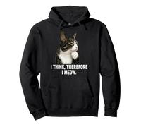 Funny Thinking Cat - I Think, Therefore I Meow Sudadera con Capucha