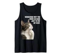 Funny Thinking Cat - Pay My Rent Camiseta sin Mangas