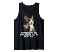 Funny Thinking Cat - Pay My Rent Camiseta sin Mangas