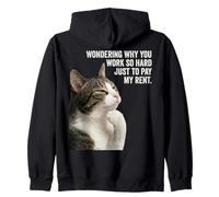 Funny Thinking Cat - Pay My Rent Sudadera con Capucha