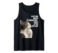 Funny Thinking Cat - Plotting World Domination After Nap Camiseta sin Mangas