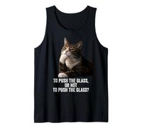 Funny Thinking Cat - Push The Glass Camiseta sin Mangas