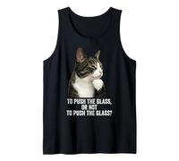Funny Thinking Cat - Push The Glass Camiseta sin Mangas