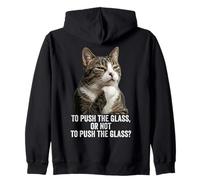 Funny Thinking Cat - Push The Glass Sudadera con Capucha