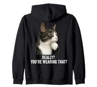 Funny Thinking Cat - Really? You'Re Wearing That? Sudadera con Capucha