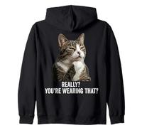 Funny Thinking Cat - Really? You'Re Wearing That? Sudadera con Capucha