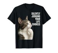 Funny Thinking Cat - Silently Judging Your Life Choices Camiseta