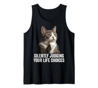 Funny Thinking Cat - Silently Judging Your Life Choices Camiseta sin Mangas