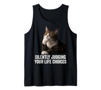 Funny Thinking Cat - Silently Judging Your Life Choices Camiseta sin Mangas