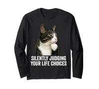 Funny Thinking Cat - Silently Judging Your Life Choices Manga Larga