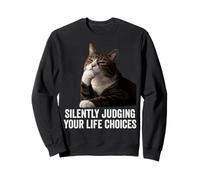 Funny Thinking Cat - Silently Judging Your Life Choices Sudadera