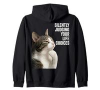 Funny Thinking Cat - Silently Judging Your Life Choices Sudadera con Capucha