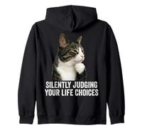Funny Thinking Cat - Silently Judging Your Life Choices Sudadera con Capucha