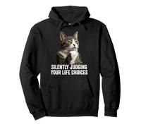 Funny Thinking Cat - Silently Judging Your Life Choices Sudadera con Capucha