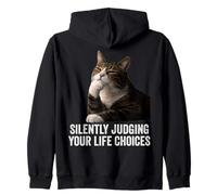 Funny Thinking Cat - Silently Judging Your Life Choices Sudadera con Capucha