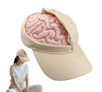 Funny Thinking Hat - 54-60cm Brain Design Headwear, Open Close Costume Accessory, Novelty Party Cap | Creative Photo Prop For Festival Birthday Travel Hiking Events | Humor Hat For Outdoor Activities