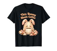 Funny This Bunny Needs Coffee Cita Sleepy Easter Rabbit Camiseta