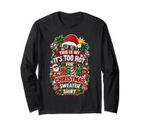 Funny This is My It's Too Hot for Ugly Christmas Sweaters Manga Larga