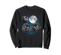Funny Three 3 Moon Howling Black Pug Dog Dog Lover Sudadera