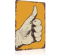 Funny Thumbs Up Retro Tin Sign for Garage Workshop Wall Decor 8 X 12 in