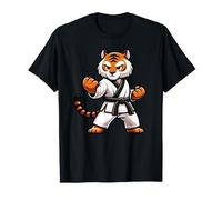Funny Tiger Karate Atleta Cinturón Negro Niños Niñas Niños Camiseta