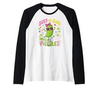 Funny Toddler Pickle Costume, Just a Girl Who Loves Pickles Camiseta Manga Raglan